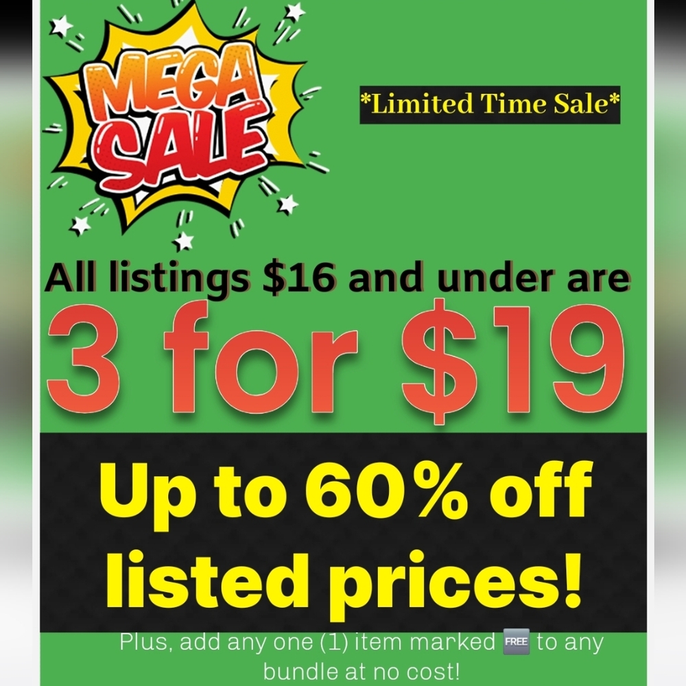 MEGA SALE! Pick 3 Listings For $19 Up To 60% OFF!